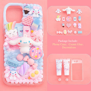 DIY Handmade 3d Decoden Phone Case Kawaii Ice-cream Candy Puppy Material Bag